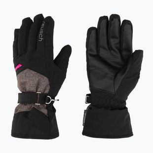 Guanto da sci da donna Reusch Helena R-TEX XT nero/nero melange/rosa glo