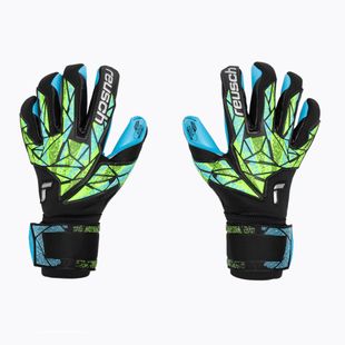 Guanti da portiere Reusch Attrakt Aqua nero/fluo lime/aqua