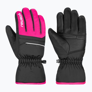 Guanti da sci per bambini Reusch Alan Junior black/pink glo