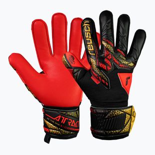 Guanti da portiere Reusch Attrakt Silver nero/oro/rosso fuoco