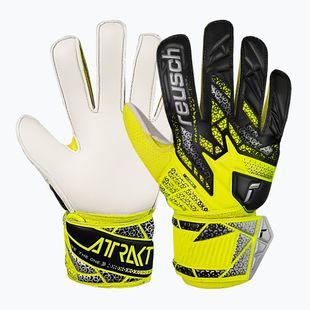Guanti da portiere per bambini Reusch Attrakt Solid Junior di sicurezza giallo/argento