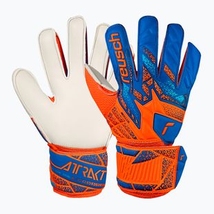 Guanti da portiere per bambini Reusch Attrakt Solid Junior arancione/blu shocking