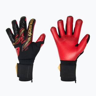 Guanti da portiere Reusch Attrakt Gold X GluePrint nero/oro/rosso fuoco