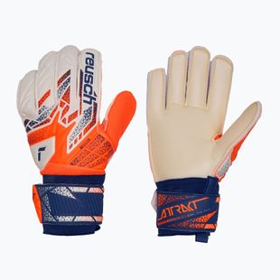 Guanti da portiere Reusch Attrakt Solid arancione shocking/blu energia