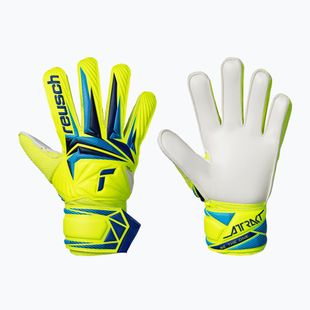 Guanti da portiere per bambini Reusch Attrakt Solid Junior safety yellow/blue