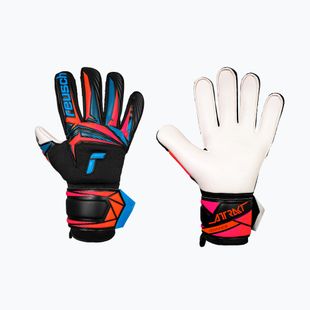 Guanti da portiere Reusch Attrakt Advance black/aqua blue/shocking orange