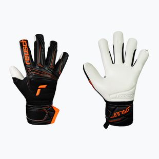 Guanti da portiere Reusch Attrakt Advance Finger Support black/shocking orange