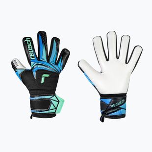 Guanti da portiere per bambini Reusch Attrakt RE:GRIP NC Junior black/ocean light