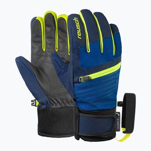 Guanti da sci per bambini Reusch Leo R-Tex XT black/imperial blue/safety yellow