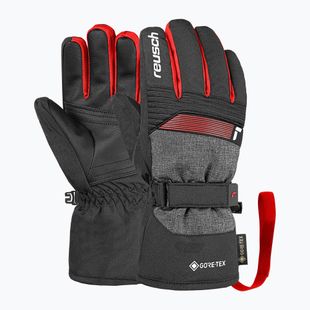 Guanti da sci per bambini Reusch Rocket GORE-TEX black/black melange/fire red