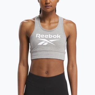 Reggiseno da allenamento Reebok Identity Big Logo grigio medio/bianco da donna