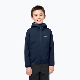 Giacca softshell Jack Wolfskin da bambino Fourwinds blu notte