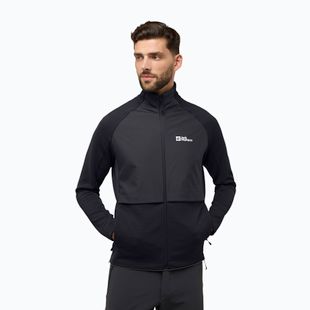 Felpa in pile da uomo Jack Wolfskin Dormer nero