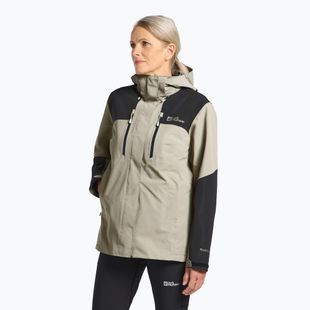 Jack Wolfskin Jasper 2L, giacca da pioggia da donna in pietra