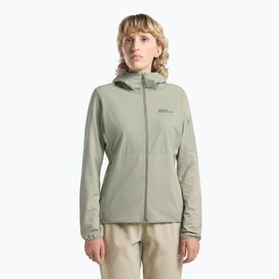 Felpa in pile Jack Wolfskin Prelight Trail Hoody donna foglia di menta