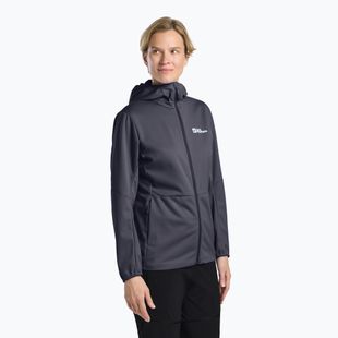 Giacca softshell Jack Wolfskin da donna Feldberg Hoody grafite