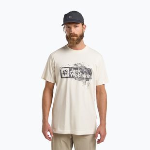 Jack Wolfskin t-shirt uomo Jack Wolfskin Brand T wood cotone bianco