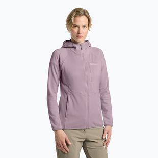 Felpa in pile da donna Jack Wolfskin Kolbenberg con cappuccio e zip intera, wild blossom