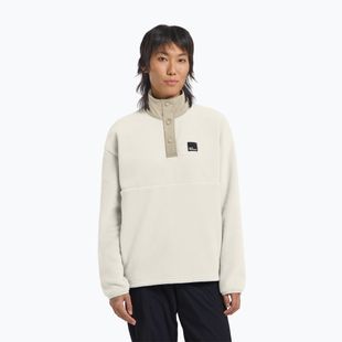 Jack Wolfskin donna Sumetro Half Zip Felpa in pile cotone bianco