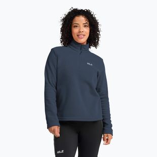 Felpa in pile da donna Jack Wolfskin Taunus 100 Half Zip midnight sky