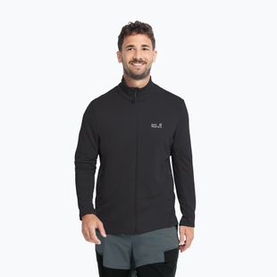 Felpa trekking da uomo  Jack Wolfskin Litestride Full Zip black