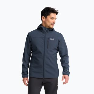 Giacca antivento da uomo Jack Wolfskin Wild Winds Hooded midnight sky