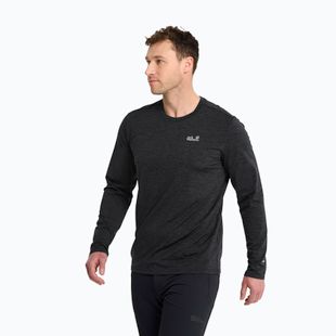 Maglia da trekking a maniche lunghe da uomo Jack Wolfskin Trail black