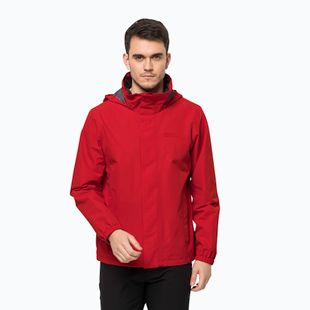 Giacca antipioggia Jack Wolfskin Stormy Point 2L da uomo, rosso intenso