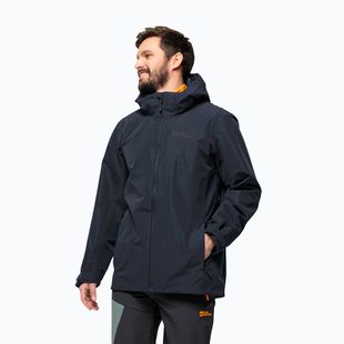 Jack Wolfskin giacca da pioggia da uomo Fernblick 2L blu notte