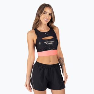 Canotta da corsa donna PUMA Run Ultraform AOP Crop Tank Top puma nero/tramonto