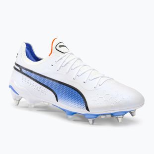 PUMA King Ultimate MXSG scarpe da calcio da uomo puma bianco/puma nero/blu glimmer/ultra orange