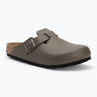 BIRKENSTOCK infradito Boston NL regolare in pelle liscia grigio cemento