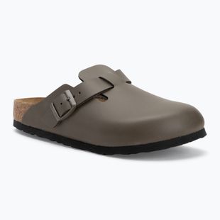 BIRKENSTOCK infradito Boston NL Narrow pelle liscia grigio cemento