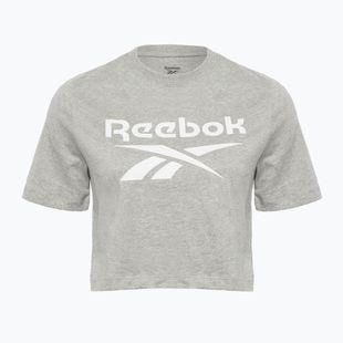 Reebok Identity Big Logo Crop Tee donna grigio medio heather