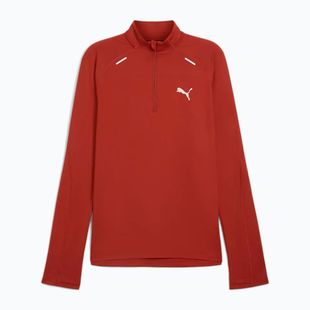 Felpa running da uomo PUMA Run Cloudspun 1/4 Zip mars red