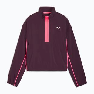 Giacca da corsa da donna PUMA Run For Her Fashion Woven 1/2 ZIP mezzanotte prugna/tramonto