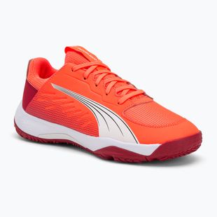 PUMA Accelerate Jr scarpe da pallamano per bambini rosso/bianco/cremisi scuro/nero