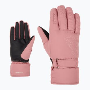 Guanti da sci da donna ZIENER Kisar Aquashield rose blossom