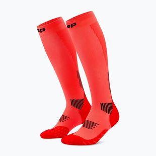 Calze a compressione da donna CEP Run Tall 5.0 neon coral