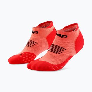 Calze a compressione da donna CEP Run No Show 5.0 neon coral