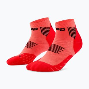 Calze a compressione da donna CEP Run Low Cut 5.0 neon coral