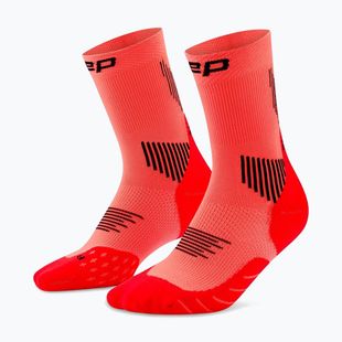 Calze a compressione da uomo CEP Run Mid Cut 5.0 neon coral