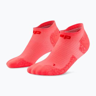 Calze a compressione da uomo CEP Ultralight No Show 4.0 neon coral/red