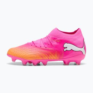 Scarpe da calcio per bambini PUMA Future 9 Pro FG/AG Jr poison pink/puma wht/sun stream/bright aqua/puma blk