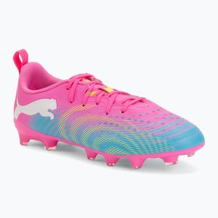 Scarpe da calcio per bambini PUMA Future 9 Play FG/AG Jr poison pink/puma wht/sun stream/bright aqua/puma blk