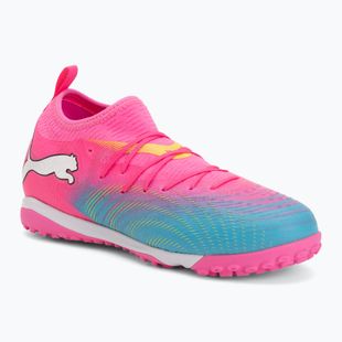 Scarpe da calcio per bambini PUMA Future 9 Match TT + Mid Jr poison pink/puma wht/sun stream/bright aqua/puma blk