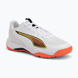 Scarpe da pallamano junior PUMA Accelerate 4 Game On Jr Puma White/Glowing Red/Ultra Blue