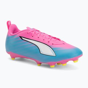 Scarpe da calcio per bambini PUMA Ultra 6 Play FG/AG Jr poison pink/puma white/sun stream/bright aqua/puma black