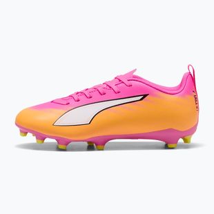 Scarpe da calcio per bambini PUMA Ultra 6 Play FG/AG Jr poison pink/puma white/sun stream/bright aqua/puma black