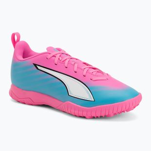 Scarpe da calcio per bambini PUMA Ultra 6 Play TT Jr poison pink/puma white/sun stream/bright aqua/puma black